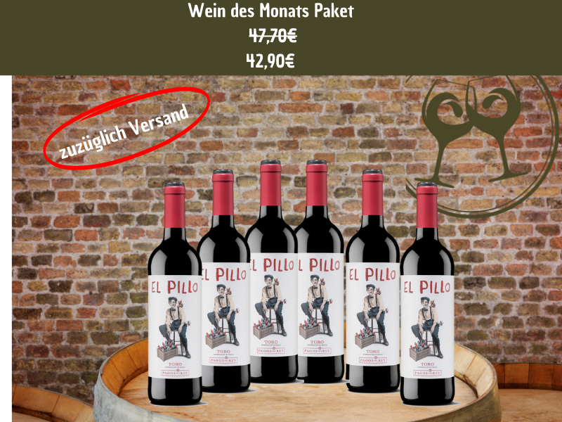 Wein des Monats 6 Flaschen El Pillo Roble